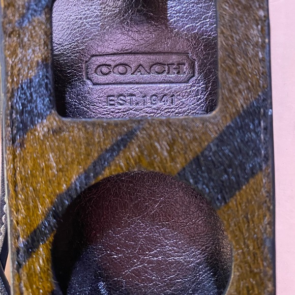 Coach Zebra Hair Calf Mini Apple iPod Leather Case Wristlet Collectible $98 - Picture 6 of 9